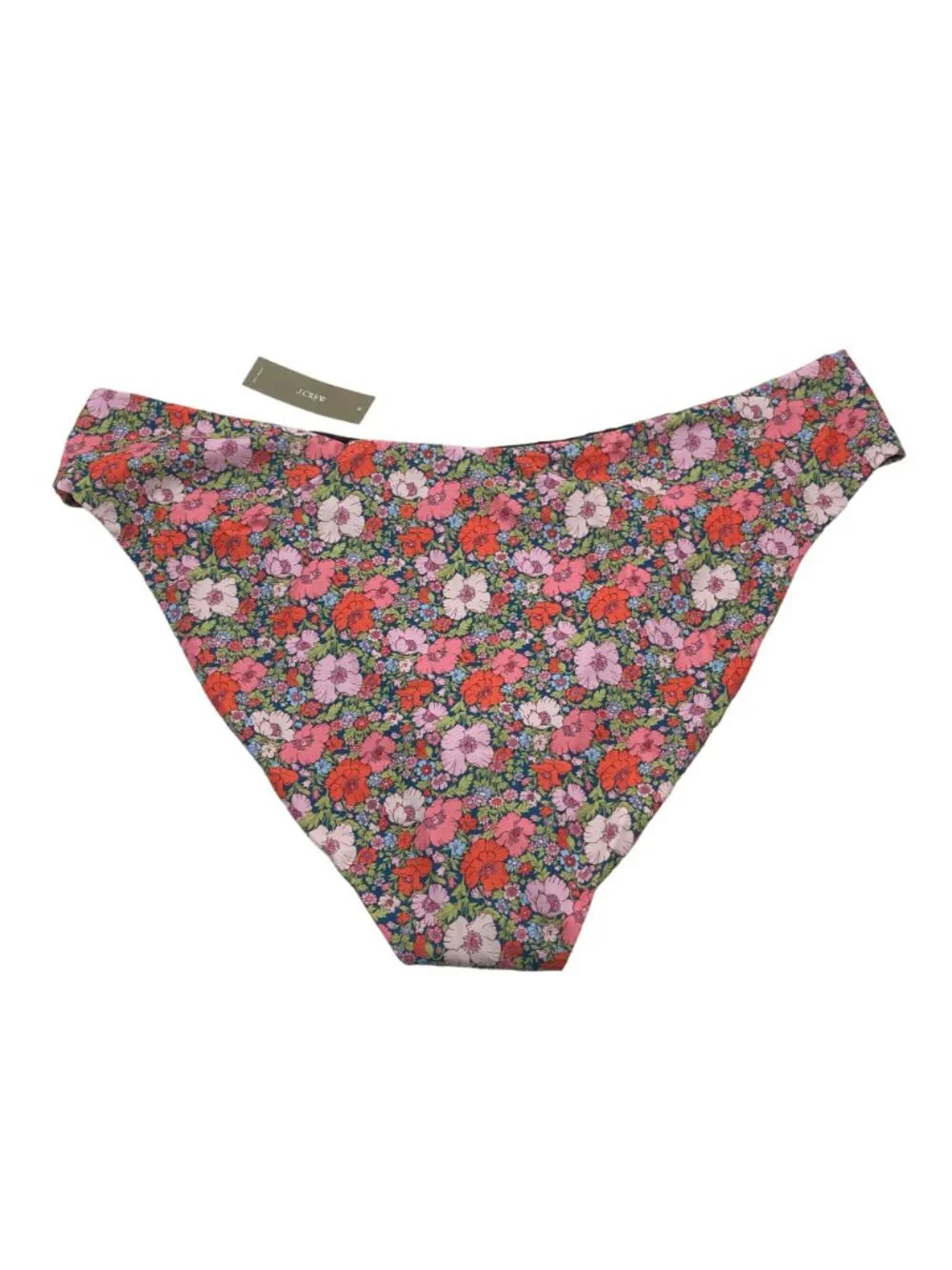 J.Crew Womens High Rise Cheeky Bikini Bottom Liberty Floral Pink Green 2X